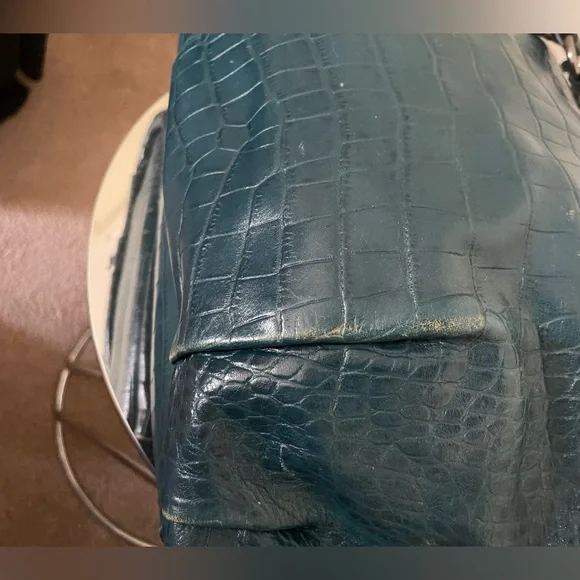 Coach Madison Embossed Croc Sophia Satchel - Picture 9 of 14